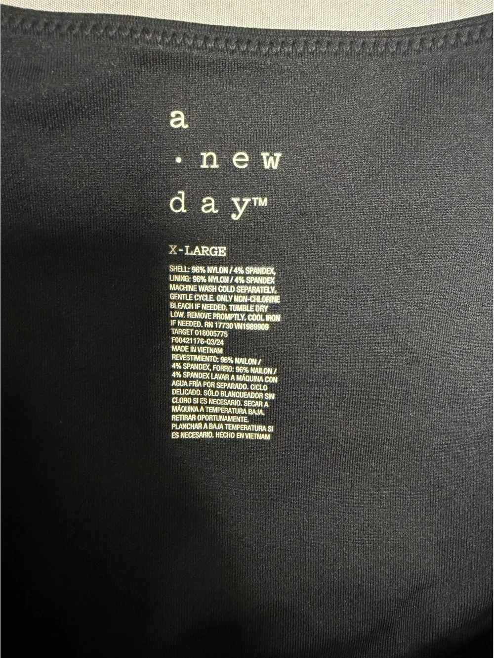 A New Day Seamless tank Top Black, Size XL